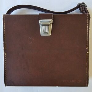 Vintage Polaroid Camera Case Brown Leatherette Carrying Bag Retro Photography‎